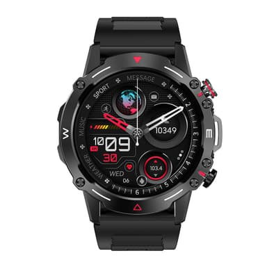 Smartwatch / sportsur med Bluetooth-opkald Sort