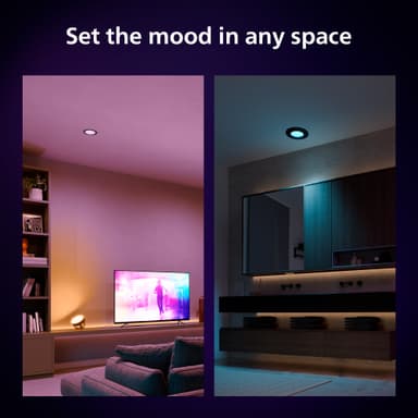 Philips Hue WCA Slim stor indbygget LED-lampe (sort)