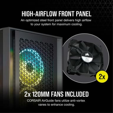 Corsair 4000D AIRFLOW computerkabinet (sort)