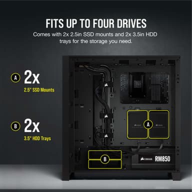 Corsair 4000D AIRFLOW computerkabinet (sort)