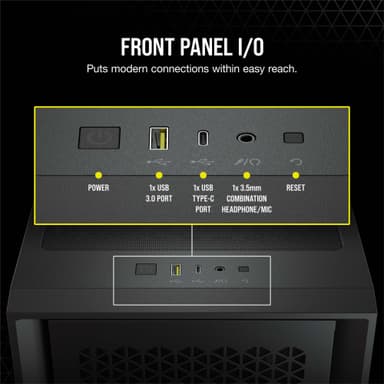 Corsair 4000D AIRFLOW computerkabinet (sort)