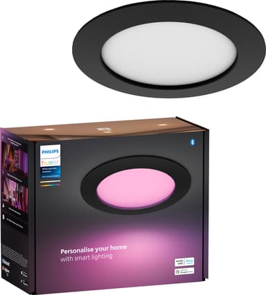 Philips Hue WCA Slim stor indbygget LED-lampe (sort)