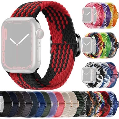 SKALO Flettet Rem Apple Watch Ultra 49mm - Rød-Sort