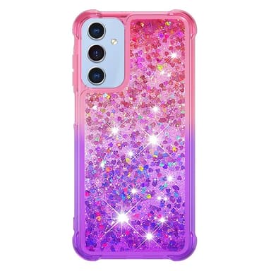 SKALO Samsung A16 Kvicksand Glitter Hjerter TPU Cover - Pink-Lilla