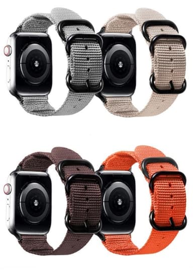 SKALO Nato-armbånd Nylon Apple Watch Series 7-9 41mm - Grå