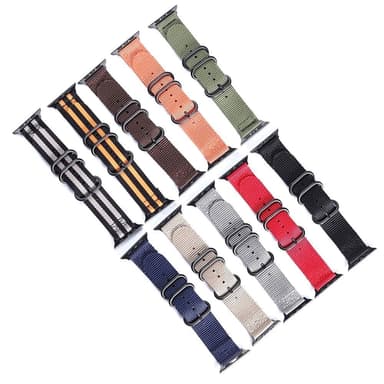 SKALO Nato-armbånd Nylon Apple Watch Series 7-9 41mm - Grå