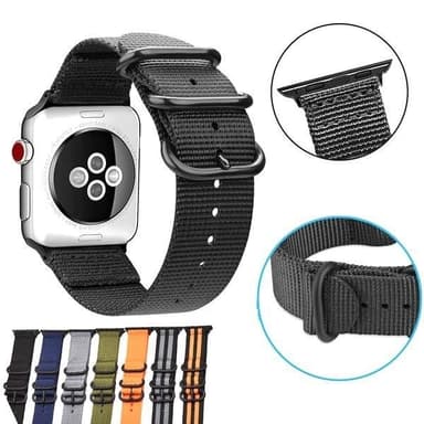 SKALO Nato-armbånd Nylon Apple Watch SE 44mm - Orange