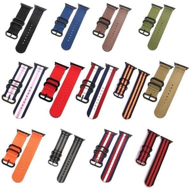 SKALO Nato-armbånd Nylon Apple Watch SE 44mm - Orange