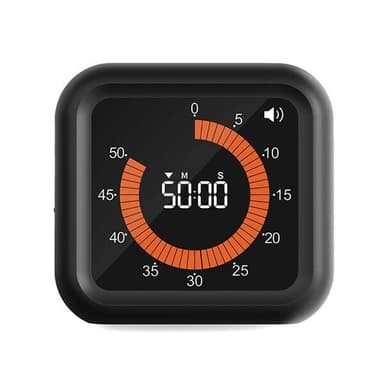 Visuel Digital Timer 60 Minutter -  Genopladeligt med Magnetisk Bagside