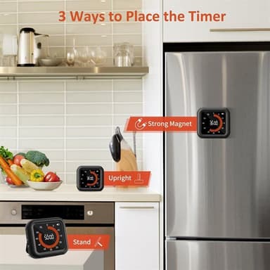 Visuel Digital Timer 60 Minutter -  Genopladeligt med Magnetisk Bagside