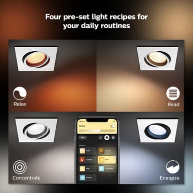 Philips Hue Centura indbygget firkantet spotlys 4,2W GU10 (hvid)
