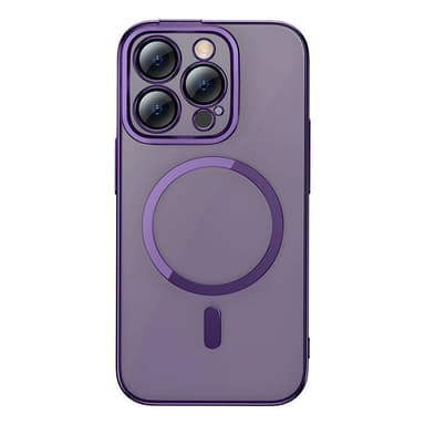 Baseus Glitter Magnetic Case til iPhone 14 Pro (lilla) + hærdet glas + rengøringssæt