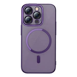 Baseus Glitter Magnetic Case til iPhone 14 Pro (lilla) + hærdet glas + rengøringssæt