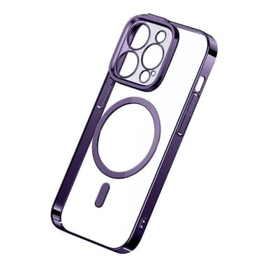 Baseus Glitter Magnetic Case til iPhone 14 Pro (lilla) + hærdet glas + rengøringssæt