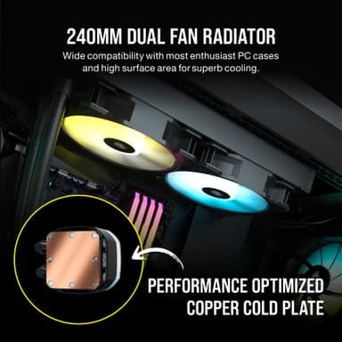 Corsair H100 240mm RGB CPU AIO vandkøler