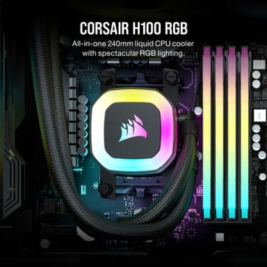 Corsair H100 240mm RGB CPU AIO vandkøler
