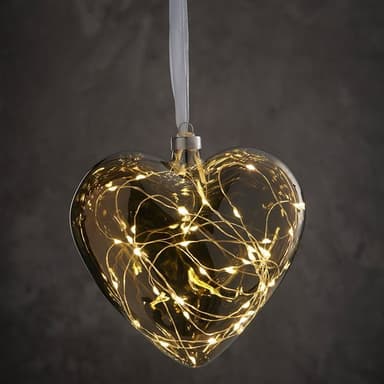 Day Glashjerte med LED-lyskæde 15cm