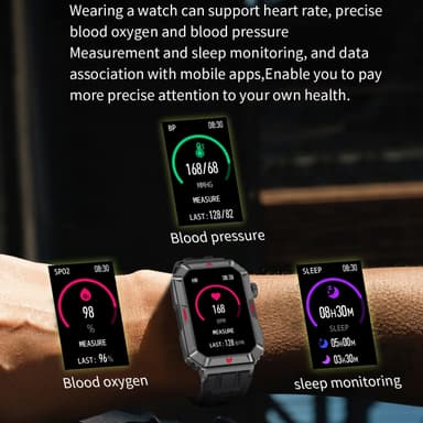 Smart ur med puls, søvnmonitor, skridttæller Brun