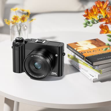 4K Dual Lens-kamera med touch-skærm og 32 GB hukommelseskort