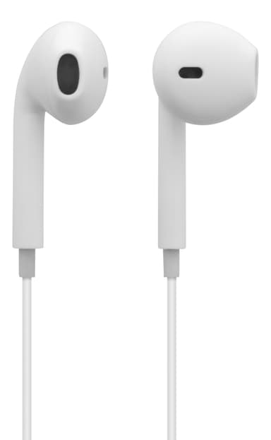 BT100 Semiinear BT headphones mic control buttons, white