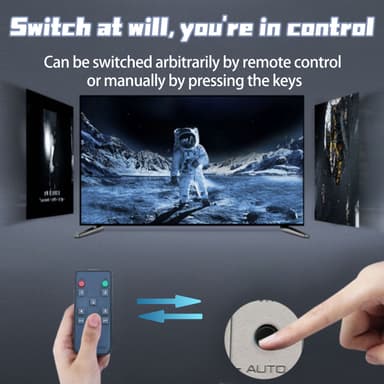 HDMI Switch 5 i 1 Out 4K 60Hz, HDMI Switcher med fjernbetjening, kompatibel med Xbox, PS 4/3 Sort