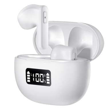 Trådløse øretelefoner headset med EQ balance Hvid