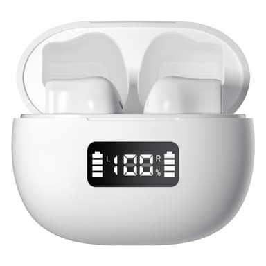 Trådløse øretelefoner headset med EQ balance Hvid