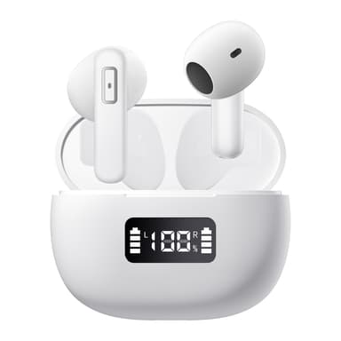 Trådløse øretelefoner headset med EQ balance Hvid