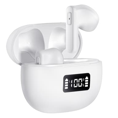 Trådløse øretelefoner headset med EQ balance Hvid