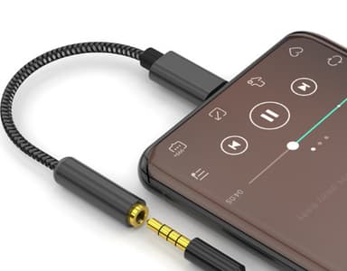 USB-C til 3,5 mm adapter til høretelefoner Sort