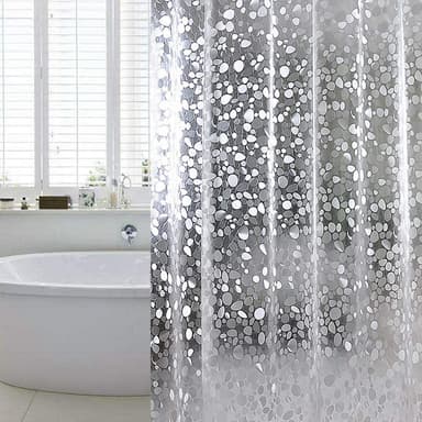 Badeforhæng med småstensmønster Gennemsigtig