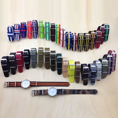 Erstatningsurrem nylon urrem 24 mm MultiColor