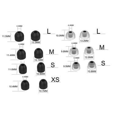 Ørepropper til Sony WF-1000XM3/WF-1000XM4 Sort 7 par