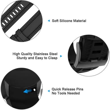 Suunto Spartan Sport Wrist HR/9 Baro/9/D5/7 armbånd (24 mm) silikone Sort  model 2