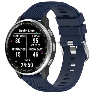 20 mm universelt krydsmønstret silikone urbånd til Samsung, Garmin, Huawei Mørkeblå