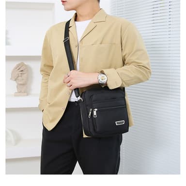 Nylon Crossbody-taske til mænd Fire lynlåse