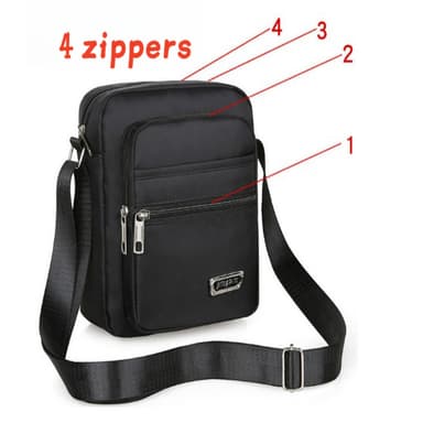 Nylon Crossbody-taske til mænd Fire lynlåse