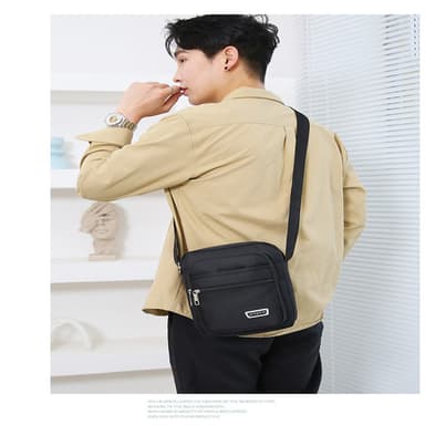 Nylon Crossbody-taske til mænd Fire lynlåse