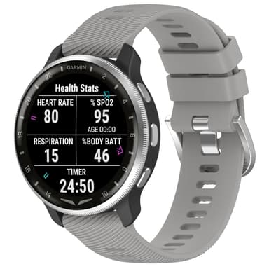 20 mm universelt krydsmønstret silikone urbånd til Samsung, Garmin, Huawei Grå