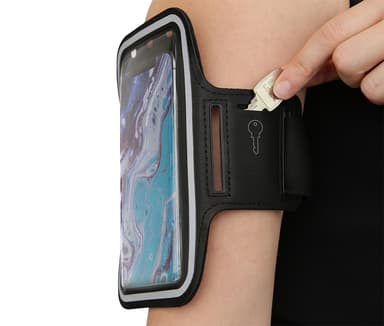Sport armband reflective fits up to most 6.5"" screens black
