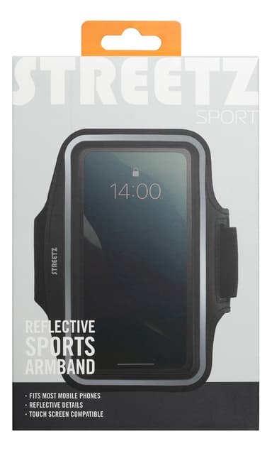 Sport armband reflective fits up to most 6.5"" screens black