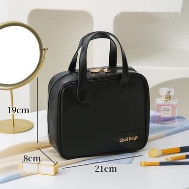 Vandtæt rejsetaske med stor kapacitet, toilettaske, makeuptaske Sort