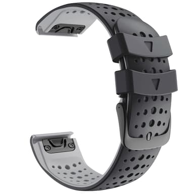 Urrem Garmin Fenix 6X (26 mm) Silikone Sort/Grå