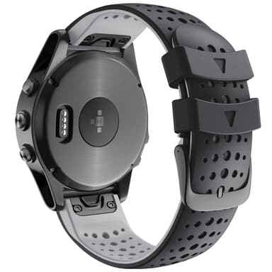 Urrem Garmin Fenix 6X (26 mm) Silikone Sort/Grå