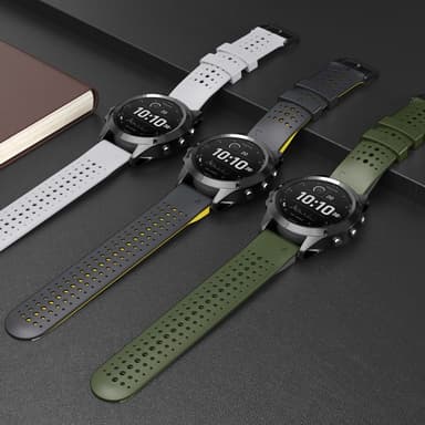 Urrem Garmin Fenix 6X (26 mm) Silikone Sort/Grå