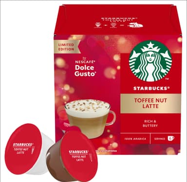 Starbucks Toffee Nut Latte fra NESCAFÉ Dolce Gusto kapsler (12 stk.)