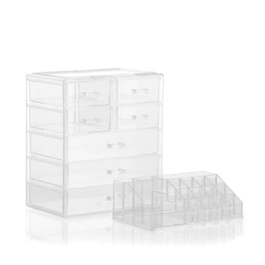Makeup organizer med 7 skuffer og 16 rum