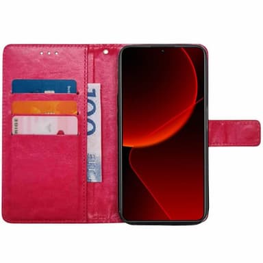 Wallet cover 3-kort Xiaomi 15 - Lyserød