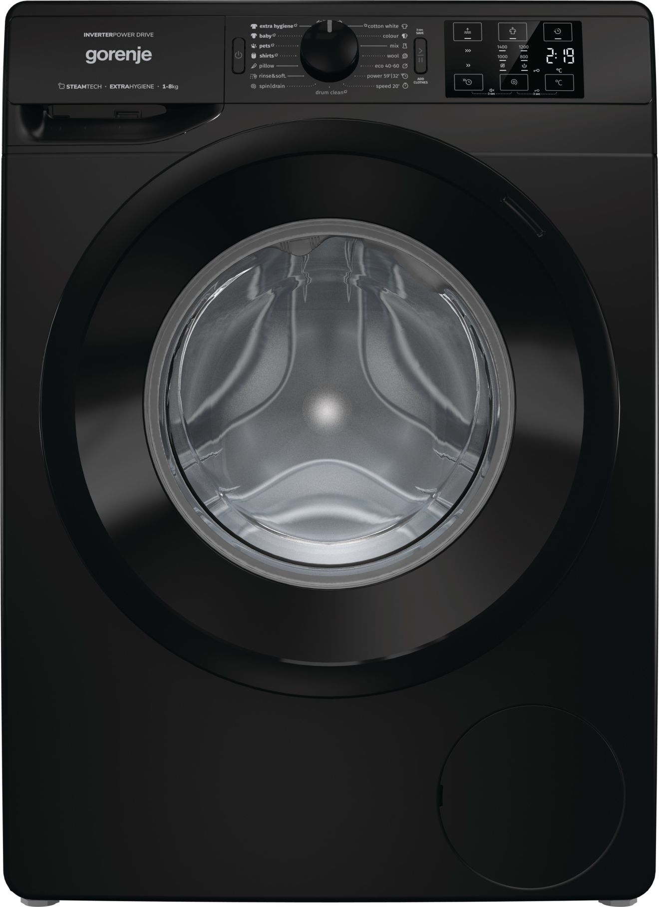 Gorenje Washing machine WNEI84AS/B (Jet black)