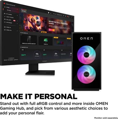 HP Omen 35L i5-14F/16/1TB/4060Ti stationær gaming-computer